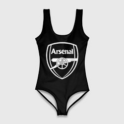 Женский купальник-боди Arsenal fc белое лого