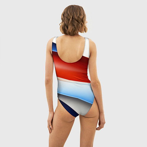 Женский купальник-боди Абстрактный минимализм плавные волнистые линии / 3D-принт – фото 4