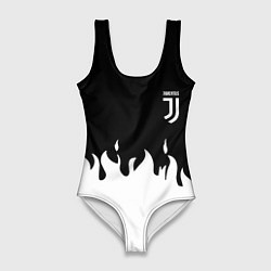 Купальник-боди 3D женский Juventus fire, цвет: 3D-принт