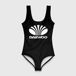 Купальник-боди 3D женский Daewoo white logo, цвет: 3D-принт