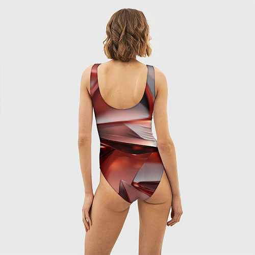 Женский купальник-боди Рубиновые пирамидки / 3D-принт – фото 4