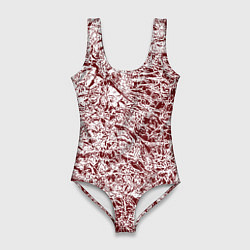 Купальник-боди 3D женский Линогравюра, цвет: 3D-принт