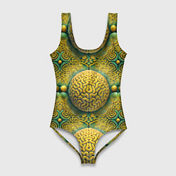 Женский купальник-боди Чертоги разума - мозги в лабиринте