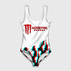 Купальник-боди 3D женский Billie Eilish x Monster energy, цвет: 3D-принт