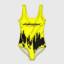 Женский купальник-боди Cyberpunk 2077 geometry yellow