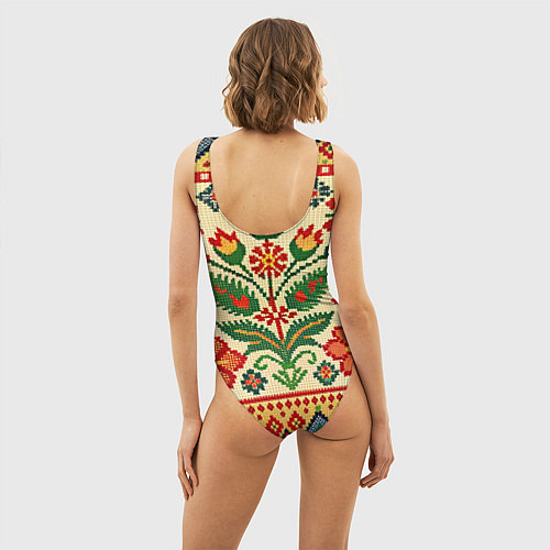 Женский купальник-боди Славянский узор и орнамент / 3D-принт – фото 4