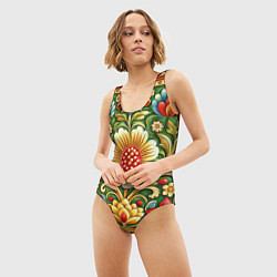 Купальник-боди 3D женский Стиль советского ковра узоры и орнамент, цвет: 3D-принт — фото 2