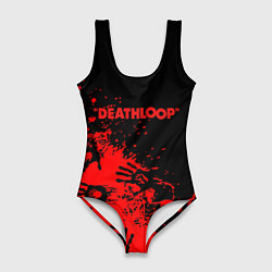 Купальник-боди 3D женский Deathloop руки краска, цвет: 3D-принт