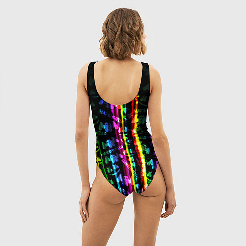 Женский купальник-боди Marshmello градиент / 3D-принт – фото 4