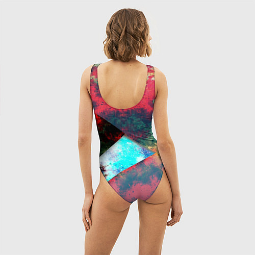 Женский купальник-боди RUST geometry color / 3D-принт – фото 4