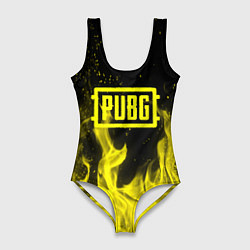 Женский купальник-боди PUBG fire yellow