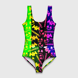 Женский купальник-боди Marshmello pattern neon steel