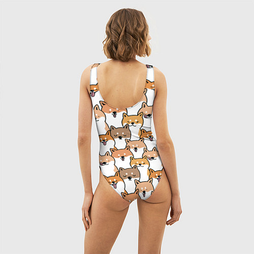 Женский купальник-боди Узор сиба ину / 3D-принт – фото 4