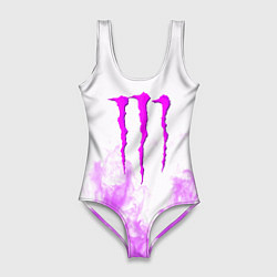 Купальник-боди 3D женский Monster energy neon flame, цвет: 3D-принт