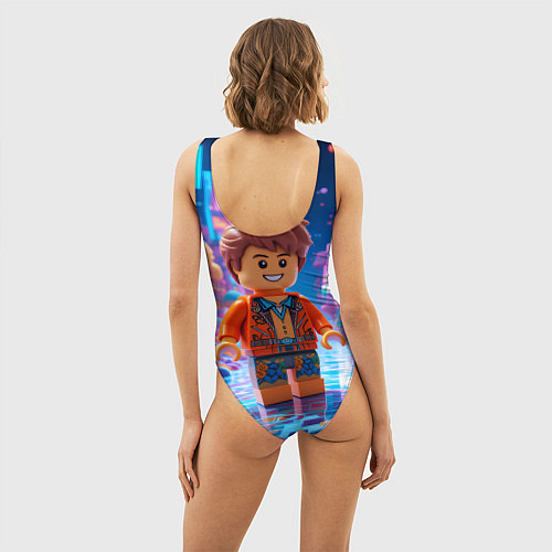 Женский купальник-боди Roblox в неоновом городе / 3D-принт – фото 4