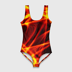 Купальник-боди 3D женский Огненный трек, цвет: 3D-принт