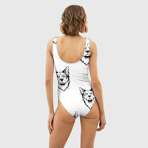 Женский купальник-боди Голова собаки / 3D-принт – фото 4