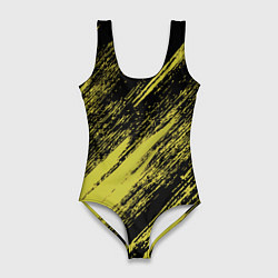 Купальник-боди 3D женский The color is black and yellow, цвет: 3D-принт