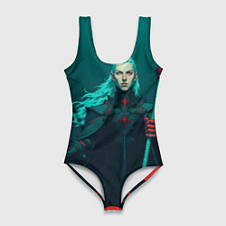 Купальник-боди 3D женский Седовласый некромант, цвет: 3D-принт