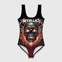 Женский купальник-боди Metallica - fire skull