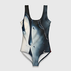 Купальник-боди 3D женский Сюрреалистичная абстракция с каплями, цвет: 3D-принт