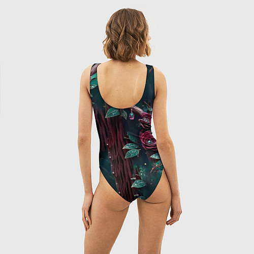 Женский купальник-боди Волшебная сова в самоцветном лесу / 3D-принт – фото 4