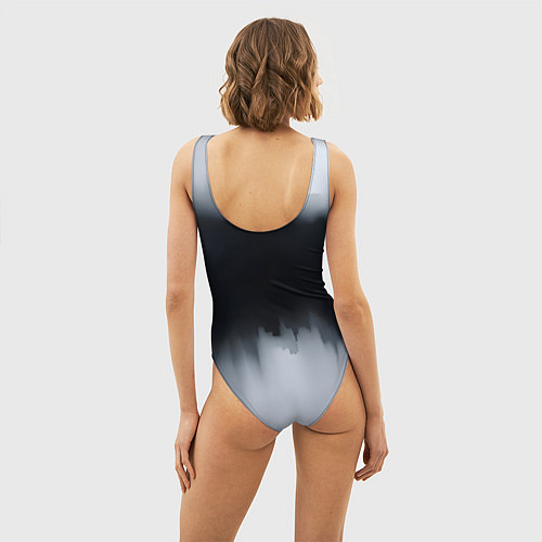 Женский купальник-боди Разводы черной краски / 3D-принт – фото 4