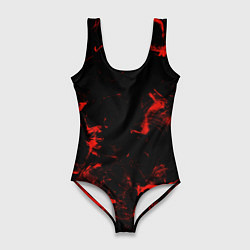 Женский купальник-боди Color red black