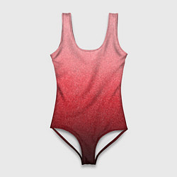 Купальник-боди 3D женский Мягкий градиент красно-розовый текстура крошка, цвет: 3D-принт