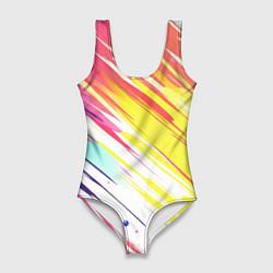 Женский купальник-боди Брызги краски на белом фоне