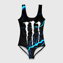 Женский купальник-боди Monster energy неоновые молнии