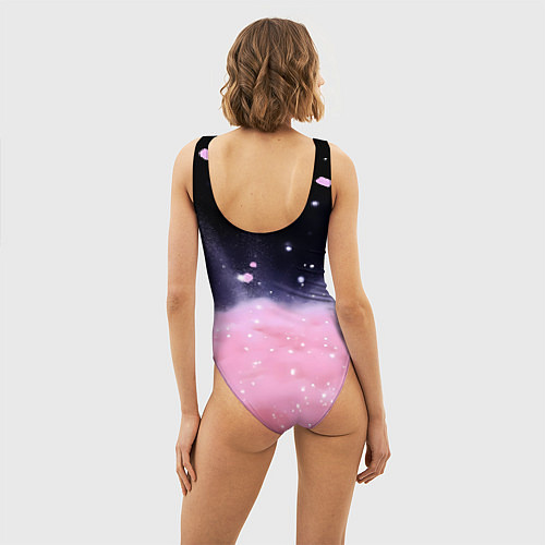 Женский купальник-боди Розовая текстура с лепестками / 3D-принт – фото 4