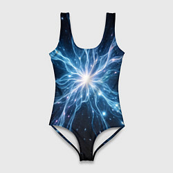 Купальник-боди 3D женский Всплеск света и звезды - космическая абстракция, цвет: 3D-принт