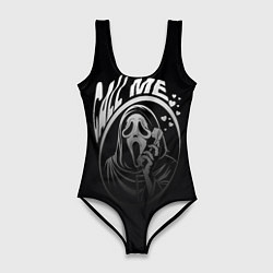 Купальник-боди 3D женский Позвони мне смерть с телефоном, цвет: 3D-принт