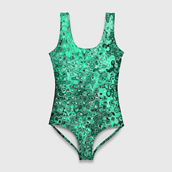 Женский купальник-боди Бирюзовый аквамарин абстрактная текстура