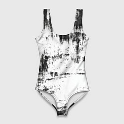 Купальник-боди 3D женский Color black and white, цвет: 3D-принт