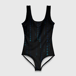 Купальник-боди 3D женский Color black blue, цвет: 3D-принт