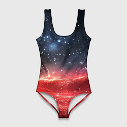 Купальник-боди 3D женский Красное блестящее полотно текстура, цвет: 3D-принт
