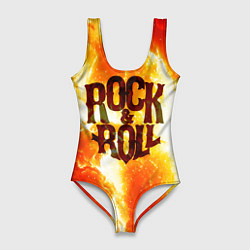 Купальник-боди 3D женский Рок н ролл, цвет: 3D-принт
