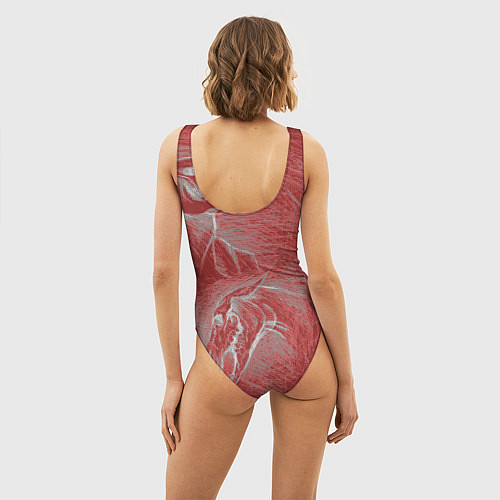 Женский купальник-боди Черепа лошадей - эскиз / 3D-принт – фото 4