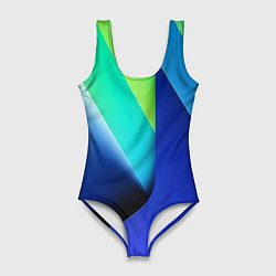 Купальник-боди 3D женский Color blue green, цвет: 3D-принт