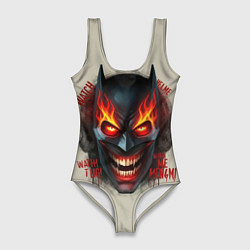 Купальник-боди 3D женский Огенный Бэтмент, цвет: 3D-принт