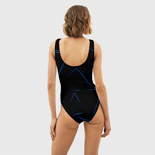 Женский купальник-боди Color blue line / 3D-принт – фото 4