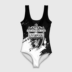 Купальник-боди 3D женский Liverpool краски белые, цвет: 3D-принт