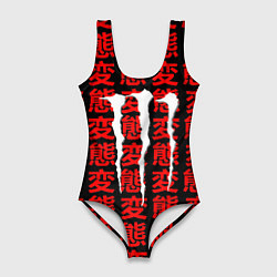 Купальник-боди 3D женский Monster energy japan, цвет: 3D-принт