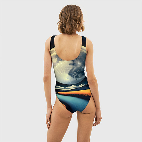 Женский купальник-боди Луна и маки / 3D-принт – фото 4