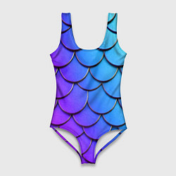 Купальник-боди 3D женский Градиент на чешуе, цвет: 3D-принт