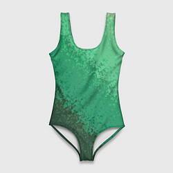 Купальник-боди 3D женский Градиент текстурный зелёный, цвет: 3D-принт