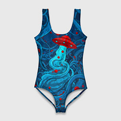 Купальник-боди 3D женский Контакт с хаосом, цвет: 3D-принт