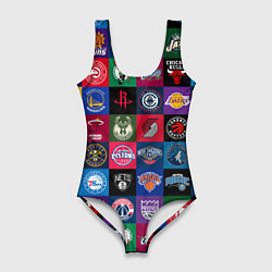 Женский купальник-боди Команды НБА разноцветные